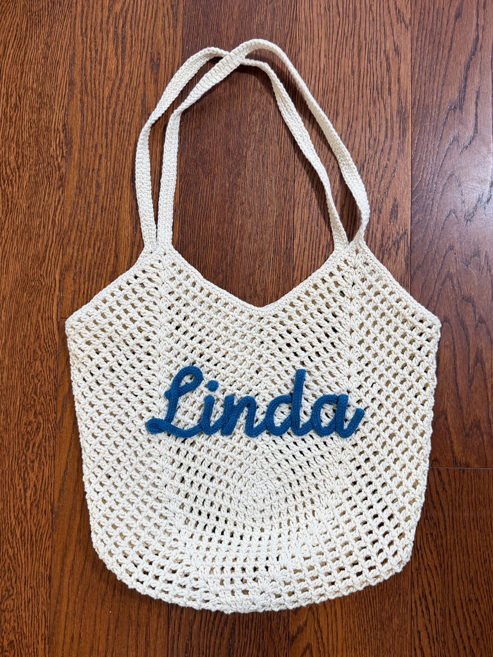 Personalized beach tote bags Crochet beach Bridesmaid gift Travel “Linda”